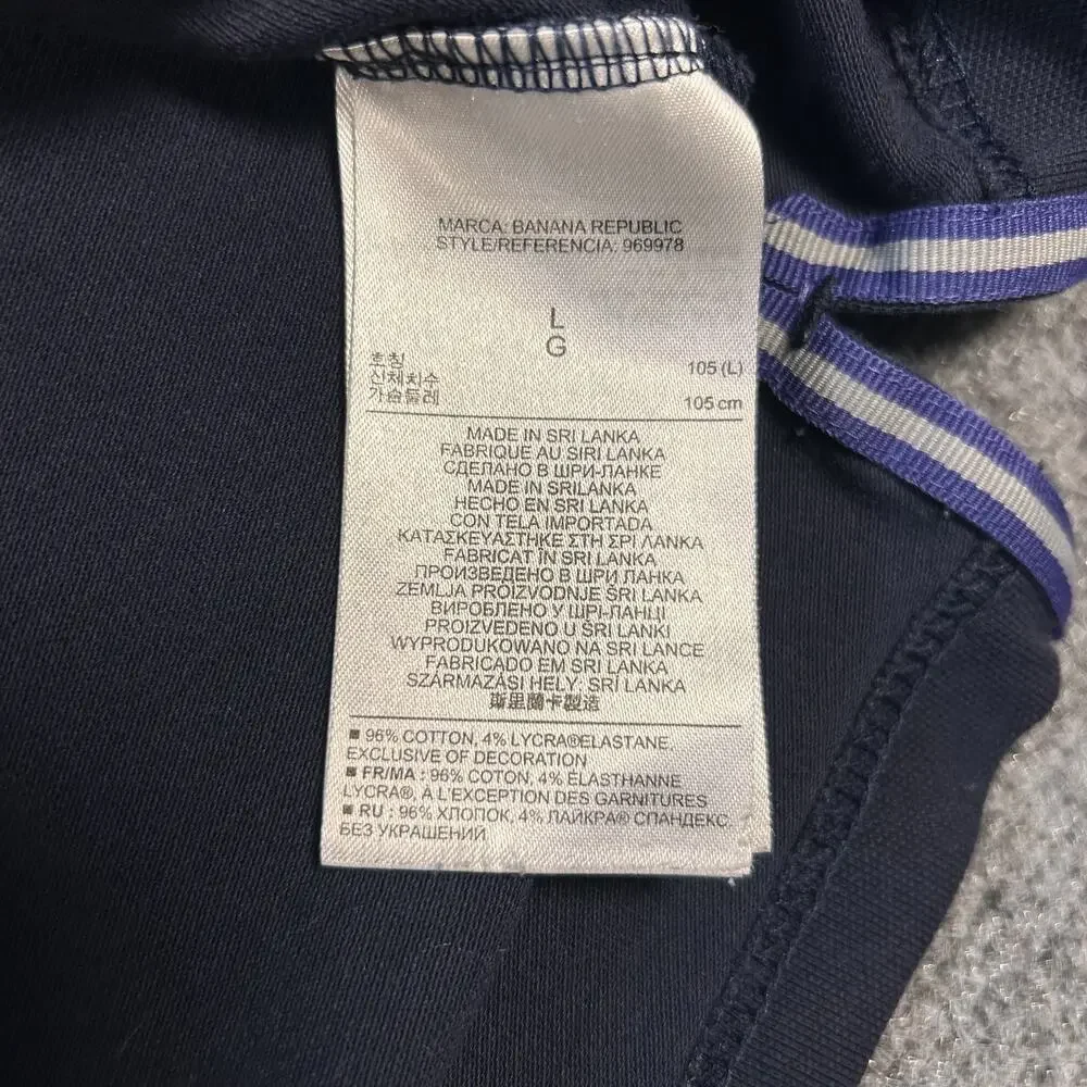 Banana Republic Polo Shirt Mens Large Purple Striped Block Color‎ Short Sleeve